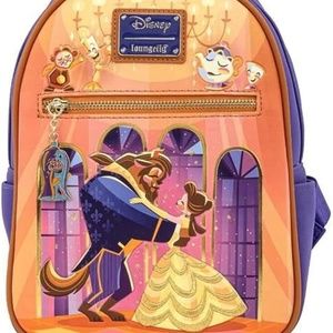 Loungefly Disney Beauty and the Beast Ballroom Scene Double Strap Mini Backpack